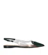 Alaïa Le Cœur Slingback Flats In Green