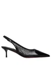 Alaïa Le Coeur 55 Mesh And Patent-leather Slingback Pumps In Black