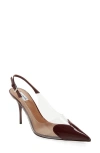 Alaïa Le Caur 90 Leather And Pu Slingback Pumps In Rouge Grenat