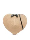 Alaïa Le Coeur Straw Crossbody Bag