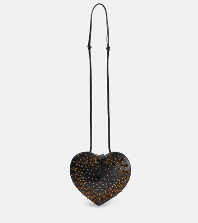 Alaïa Le Coeur Studded Leather Shoulder Bag In Black