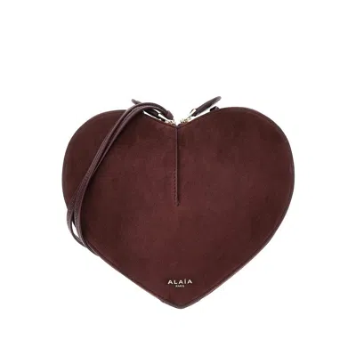 Alaïa 'le Coeur' Suede And Grained Leather Bag