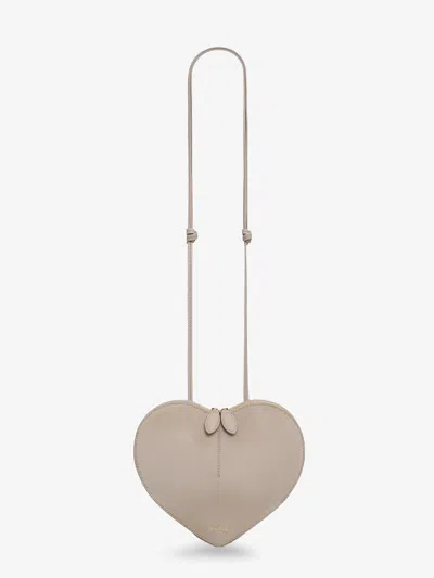 Alaïa Le Coeur Suede And Leather Crossbody Bag In Brown