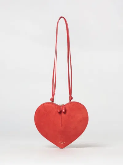 Alaïa Le Coeur Leather Crossbody Bag In Red