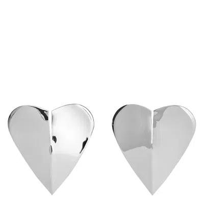 Alaïa Le Coeur Torn Earrings In Metallic