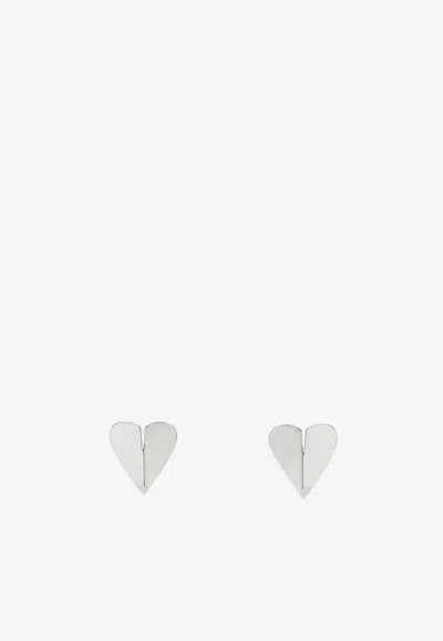 Alaïa Le Coeur Torn Silver Earrings In Metallic