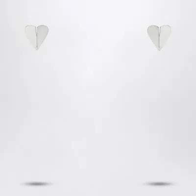 Alaïa Le Coeur Torn Silver Earrings In Metal