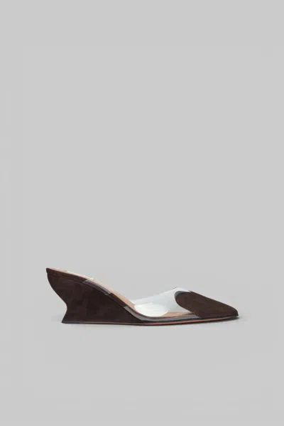 Alaïa Le Coeur Wedge Mules 60 In Brown