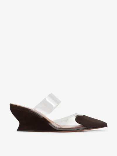 Alaïa Alaia Le Coeur Wedge Mules 60 In Brown