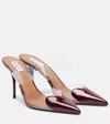 Alaïa Le Caur 90 Patent Leather And Pu Mules In Burgundy