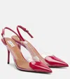 Alaïa Coeur Clear Patent Heart-toe Slingback Pumps In Red