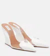 Alaïa Le Caur 90 Patent Leather Wedge Mules In White