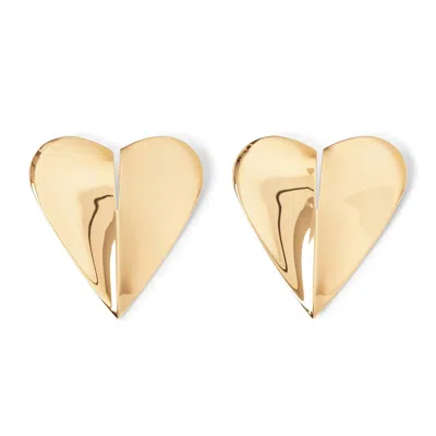 Alaïa Le Cour L Gold Earrings In Yellow