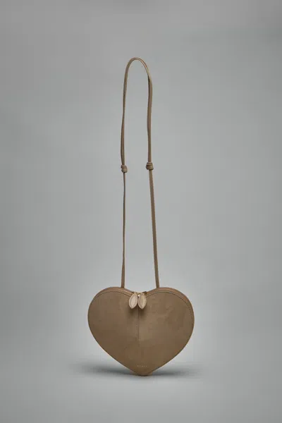 Alaïa Le Cœur Bi-material Bag In Sand