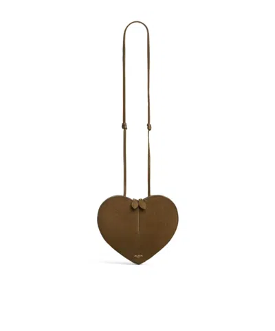 Alaïa Le Cœur Bi-material Bag In Leather In Brown