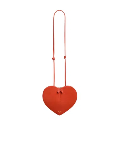 Alaïa Le Cœur Bi-material Bag In Leather In Red