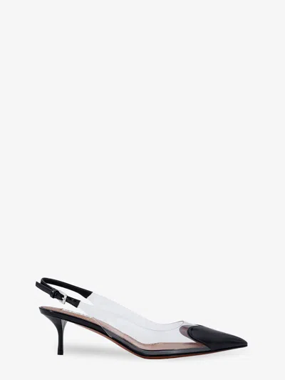 Alaïa Le Coeur Black Patent Leather High Slingback In Animal Print