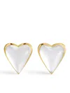 Alaïa Bombe Heart Embellished Earrings In Nude & Neutrals