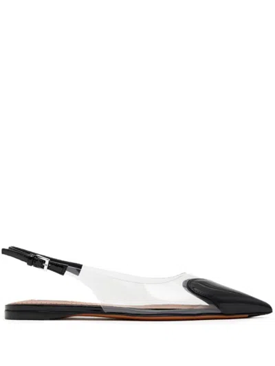 Alaïa Le Cœur Flat Slingbacks Shoes In Black