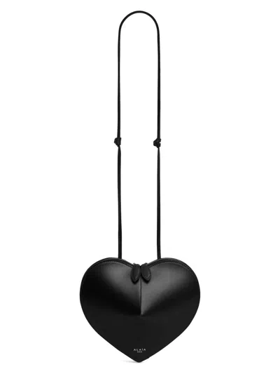 Alaïa Womens Noir Le Coeur Leather Cross-body Bag In Black