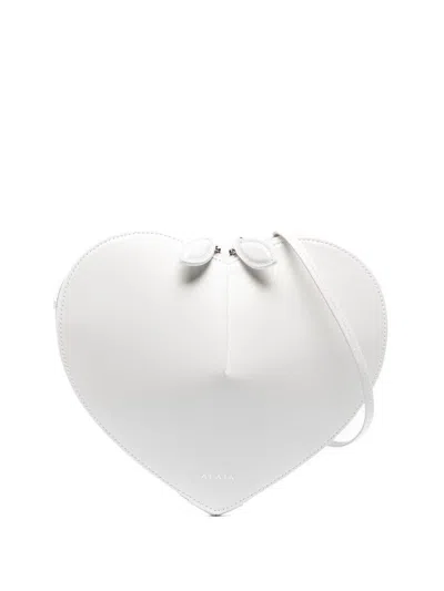 Alaïa Le Cœur In Calfskin Bags In White