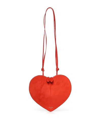 Alaïa Le Cur Leather And Suede Shoulder Bag In Orange