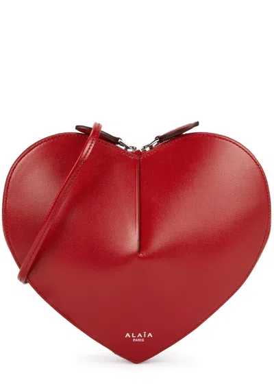 Alaïa Le Cœur Leather Cross-body Bag In Red