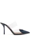 Alaïa Clear Cap-toe Mule Pumps In Blue