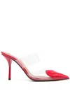 Alaïa Coeur Clear Cap-toe Mule Pumps In Red