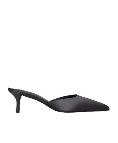 Alaïa Le Cœur Pointed-toe Mules In Charcoal Gray/dark Grey