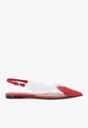 Alaïa Heart Clear Slingback Ballerina Flats In Red