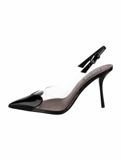 Pre-owned Alaïa Le Cœur Slingback Patent Leather Slingback Pumps In Black/clear
