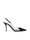 Alaïa Pointed Toe Slippers In Calf And Patent Leather In Black