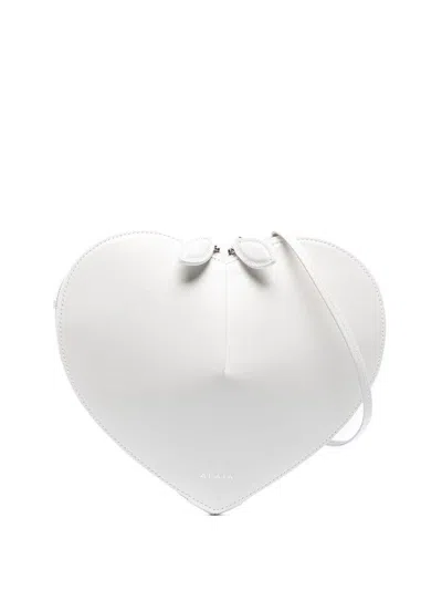 Alaïa Womens Blanc Optique Le Coeur Heart-shaped Leather Cross-body Bag In White