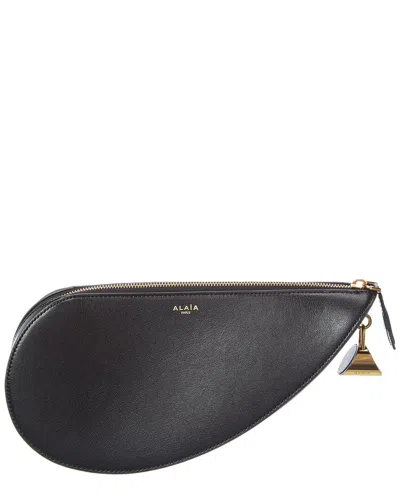 Alaïa Le Demi Coeur Leather Clutch In Black