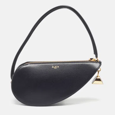 Pre-owned Alaïa Le Demi-coeur Black Leather Shoulder Bag