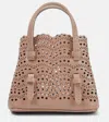 Alaïa Le Mina Mini Leather Crossbody Bag In Beige
