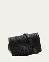 Alaïa Perforated Leather Le Papa Small Crossbody Bag In Noir