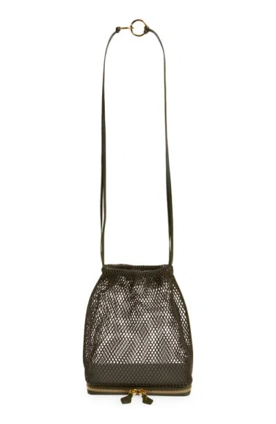 Alaïa Le Pochon Fishnet Shoulder Bag In Brown