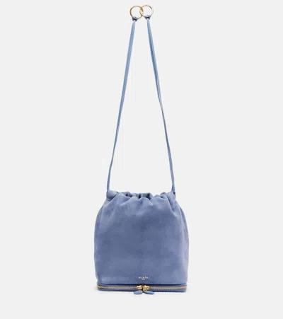 Alaïa Le Pochon Suede Bucket Bag In Blue