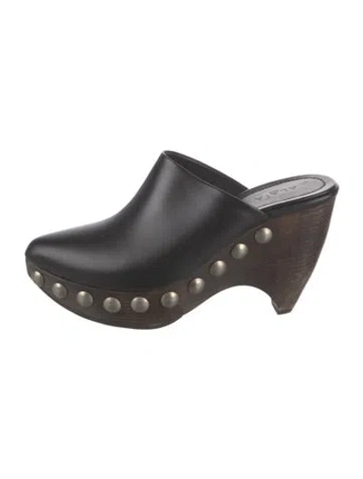Pre-owned Alaïa Le Sabot Leather Mules In Black