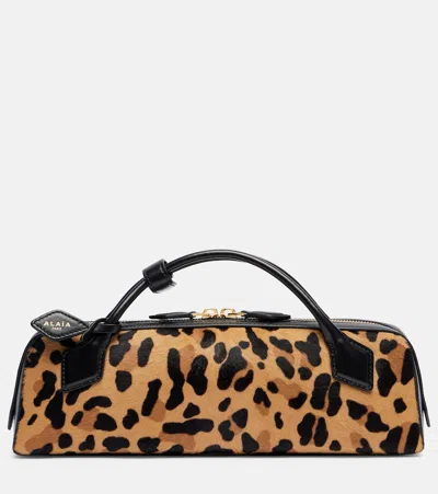 Alaïa Le Teckel Leather-trimmed Leopard-print Calf Hair Clutch