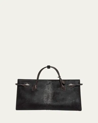 Alaïa Le Teckel Calf Hair Tote Bag In Brown