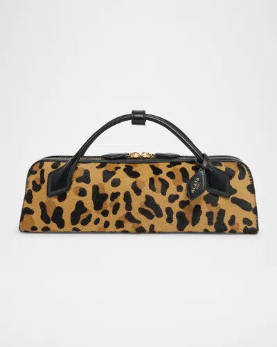 Alaïa Le Teckel Clutch Bag In Leopard Calf Hair