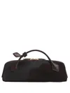 Alaïa Le Teckel Leather-trimmed Calf Hair Clutch In Brown