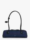 Alaïa Le Teckel Denim Shoulder Bag In Blue