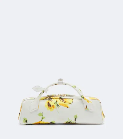 Alaïa Le Teckel Floral Top-handle Bag In White