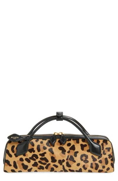 Alaïa Le Teckel Genuine Calf Hair East/west Clutch In Brown