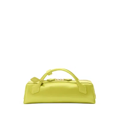 Alaïa Le Teckel Handle Satin Clutch Bag In Green