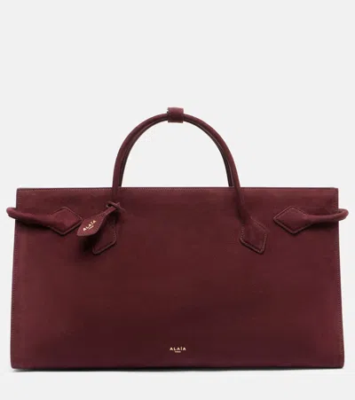 Alaïa Le Teckel Large Leather Shoulder Bag In Burgundy